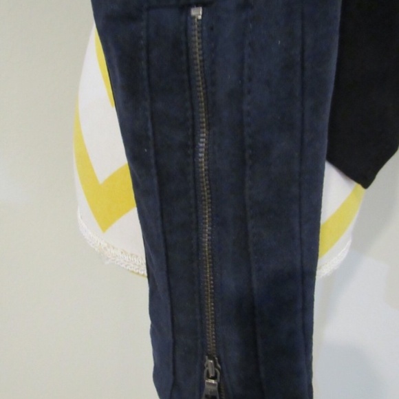 BCBGMAXAZRIA Suede Fabric Button Crew Neck Zip Cropped Navy Jacket XXS - Picture 4 of 5